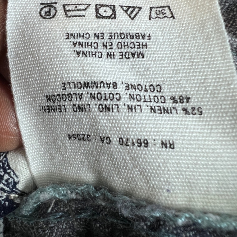 Pilcro and the Letterpress Linen Blend Wide Leg‎ Pants Size 6 Grey Herringbone - Picture 9 of 9
